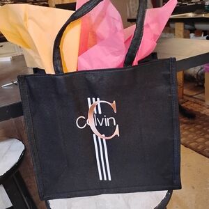 Calvin Klein Black Tote with Gold Accent